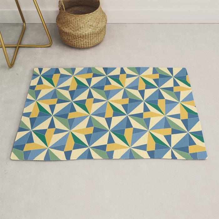 Kaleidoscope Tile Pattern XV Bold Colorful Summer Rug Gallery Image 1