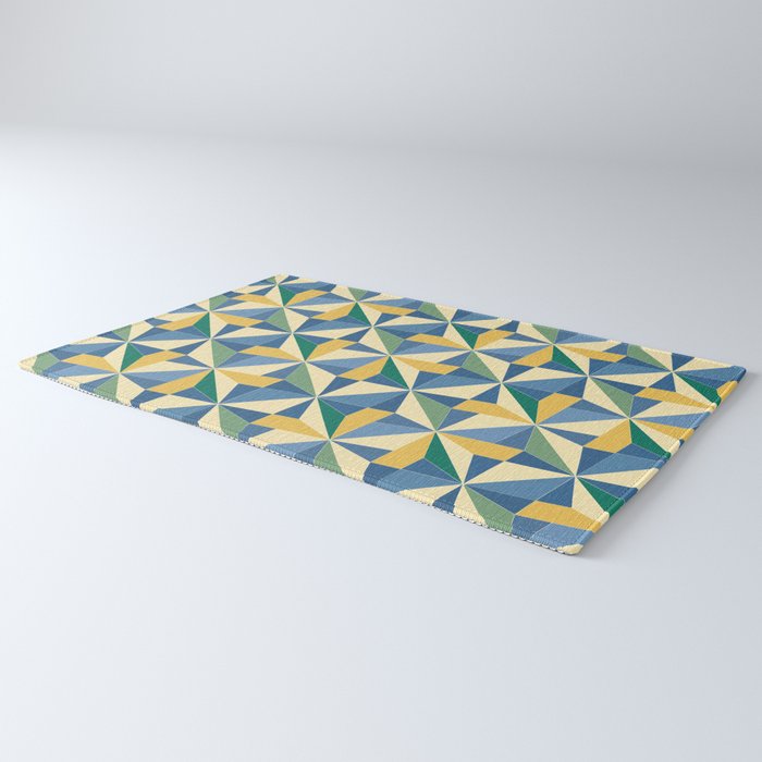 Kaleidoscope Tile Pattern XV Bold Colorful Summer Rug Gallery Image 3