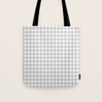 Gingham Plaid Check Pattern in Gray and White Tote Bag Gallery Image 1