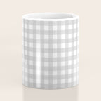 Gingham Plaid Check Pattern in Gray and White Coffee Mug Gallery Image 4