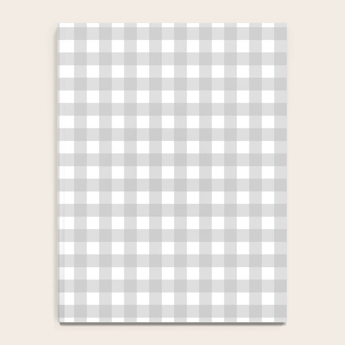 Gingham Plaid Check Pattern in Gray and White Notebook Gallery Image 4