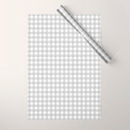 Gingham Plaid Check Pattern in Gray and White Wrapping Paper Gallery Image 1