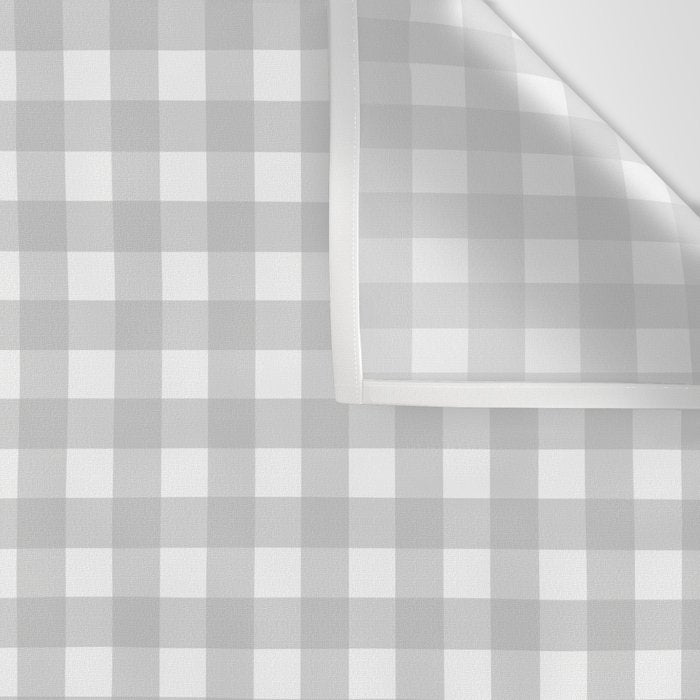 Gingham Plaid Check Pattern in Gray and White Wall Tapestry Gallery Image 3