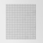 Gingham Plaid Check Pattern in Gray and White Throw Blanket Gallery Image 2