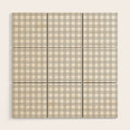 Gingham Plaid Check Pattern in Gray and White Wood Wall Art Gallery Image 1
