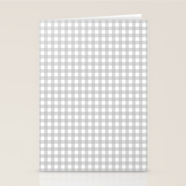Gingham Plaid Check Pattern in Gray and White Stationery Card Gallery Image 1