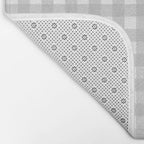 Gingham Plaid Check Pattern in Gray and White Bath Mat Gallery Image 2