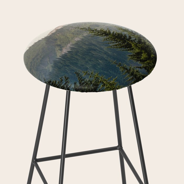 Mount Rainier Summer Adventure II - Pacific Northwest Mountain Landscape Stool Gallery Image 2