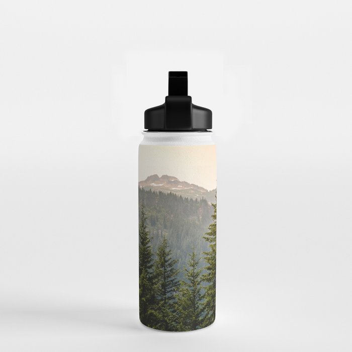 Mount Rainier Summer Adventure II - Pacific Northwest Mountain Landscape Water Bottle Gallery Image 2