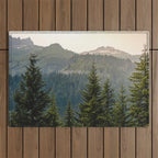 Mount Rainier Summer Adventure II - Pacific Northwest Mountain Landscape Outdoor Rug Gallery Image 1