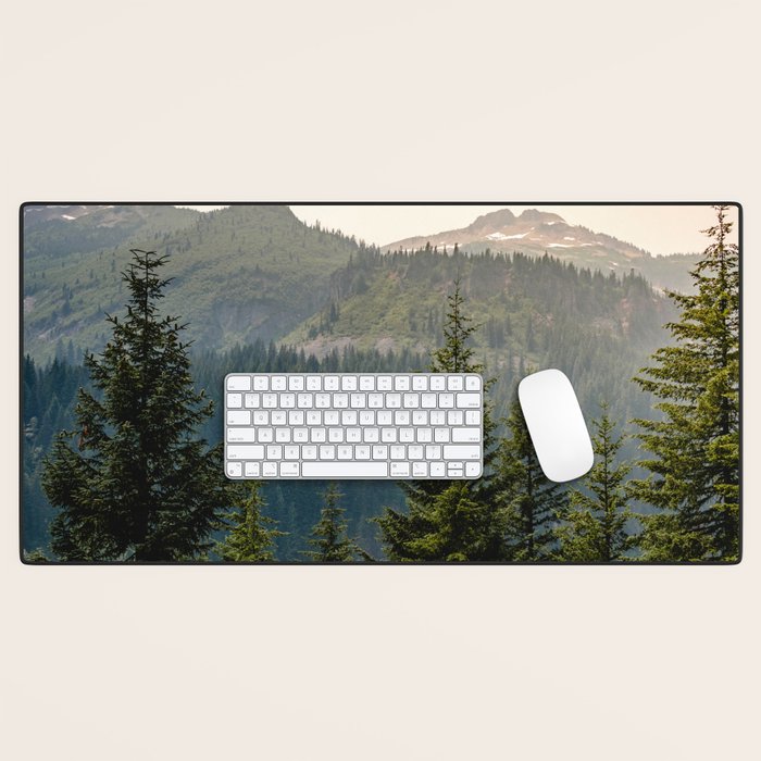 Mount Rainier Summer Adventure II - Pacific Northwest Mountain Landscape Desk Mat Gallery Image 1