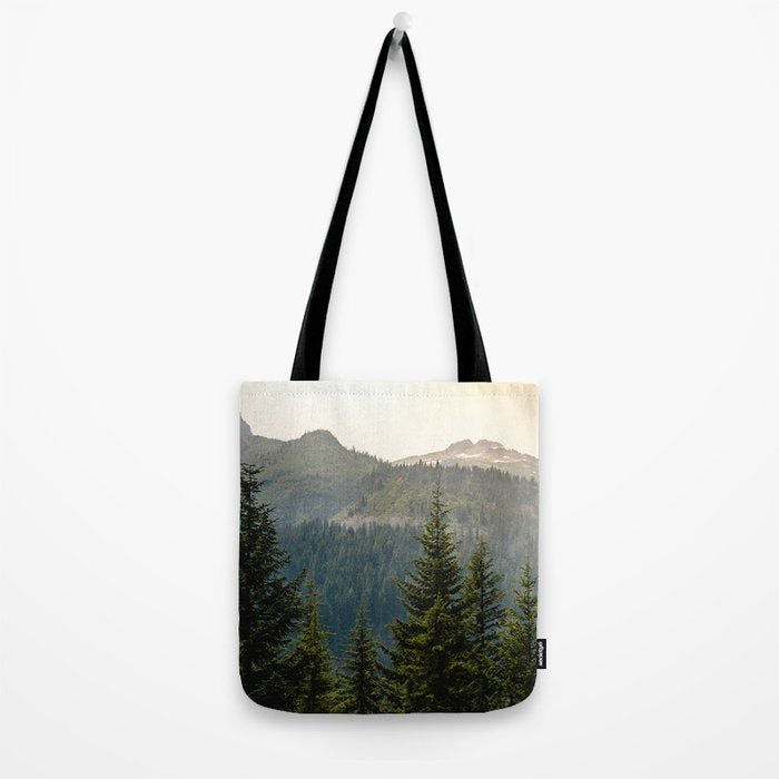 Mount Rainier Summer Adventure II - Pacific Northwest Mountain Landscape Tote Bag Gallery Image 2