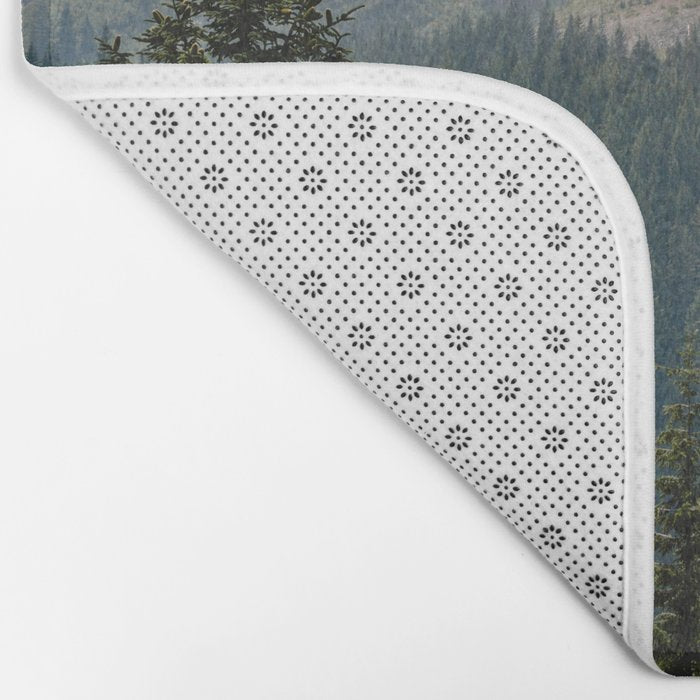 Mount Rainier Summer Adventure II - Pacific Northwest Mountain Landscape Bath Mat Gallery Image 2