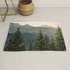 Mount Rainier Summer Adventure II - Pacific Northwest Mountain Landscape Rug Gallery Image 1