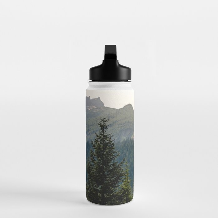 Mount Rainier Summer Adventure II - Pacific Northwest Mountain Landscape Water Bottle Gallery Image 3