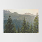 Mount Rainier Summer Adventure II - Pacific Northwest Mountain Landscape Rug Gallery Image 2