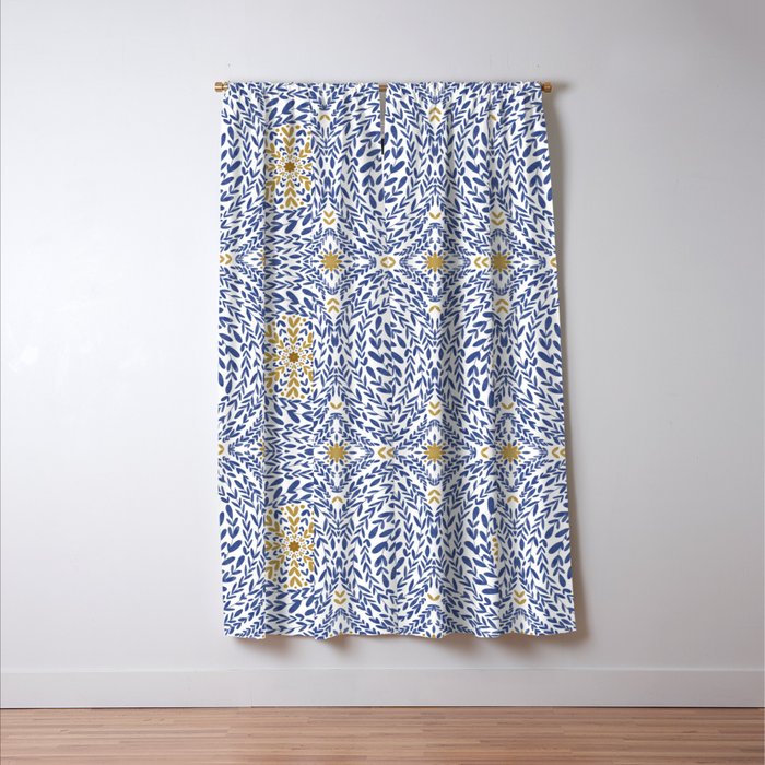 Intricate modern nature tile B Window Curtain Gallery Image 3