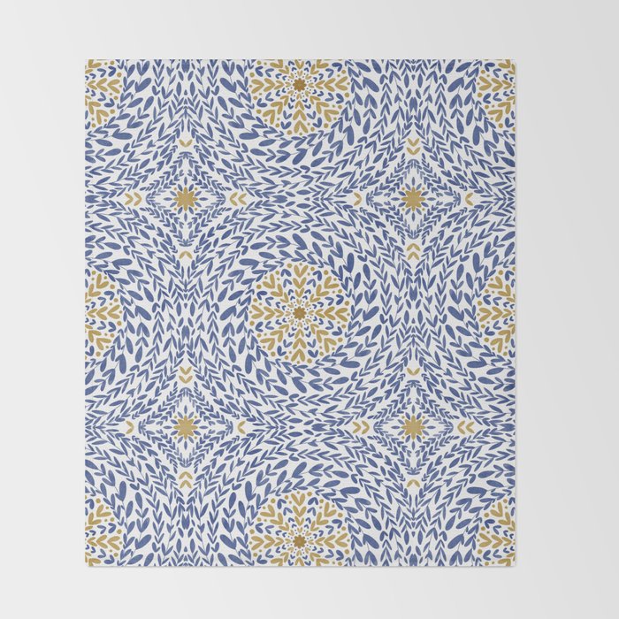 Intricate modern nature tile B Throw Blanket Gallery Image 2