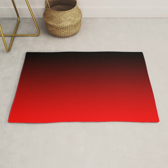 Black Red Neon Nights Ombre Rug Gallery Image 1
