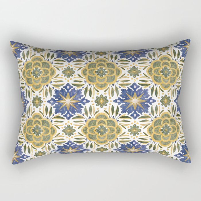 Tile floral nature Modern BY Rectangular Pillow Gallery Image 2