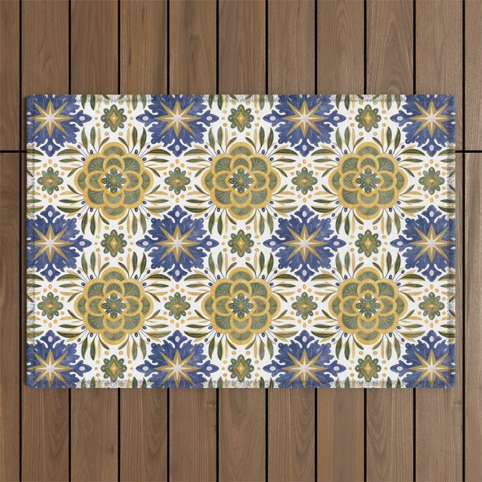 Tile floral nature Modern BY Outdoor Rug Gallery Image 1