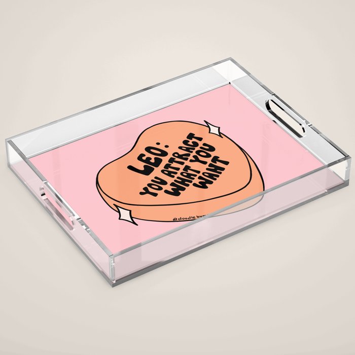 Leo Conversation Heart Acrylic Tray Gallery Image 1