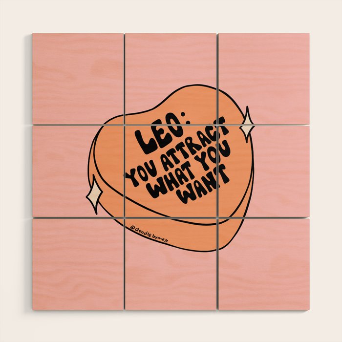 Leo Conversation Heart Wood Wall Art Gallery Image 1