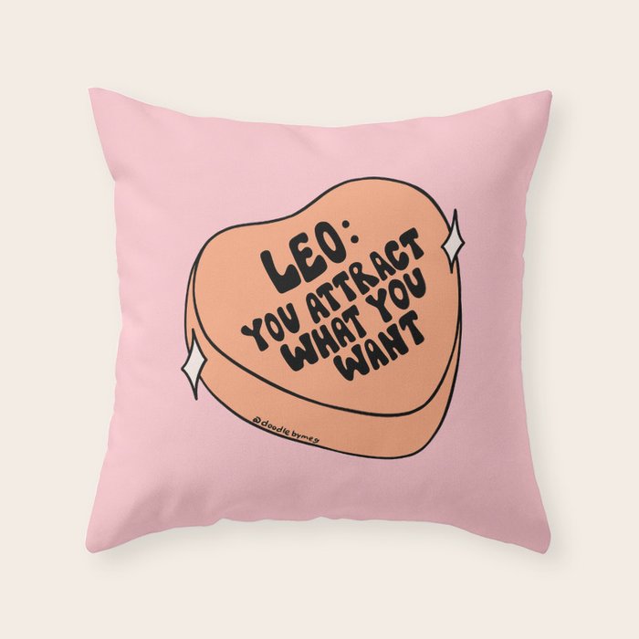 Leo Conversation Heart Throw Pillow Gallery Image 6