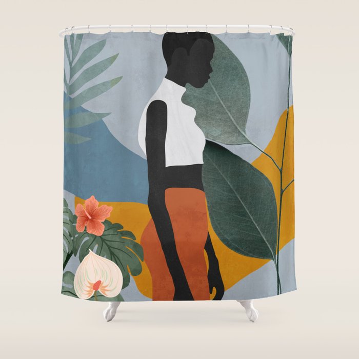 Tropical Girl 5 Shower Curtain Gallery Image 1