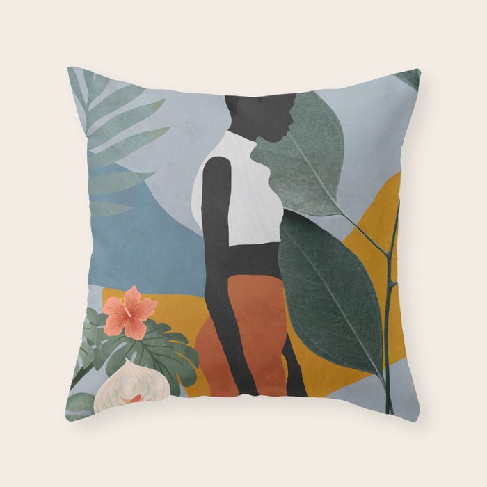 Tropical Girl 5 Throw Pillow Gallery Image 6