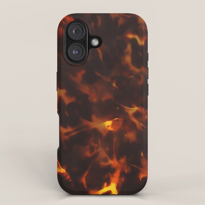 Dark Amber Tortoiseshell Print Pattern iPhone Case Gallery Image 1