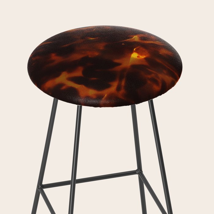 Dark Amber Tortoiseshell Print Pattern Stool Gallery Image 2