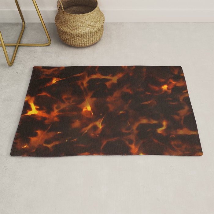Dark Amber Tortoiseshell Print Pattern Rug Gallery Image 1
