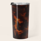 Dark Amber Tortoiseshell Print Pattern Travel Mug Gallery Image 3