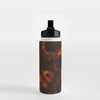 Dark Amber Tortoiseshell Print Pattern Water Bottle Gallery Image 2