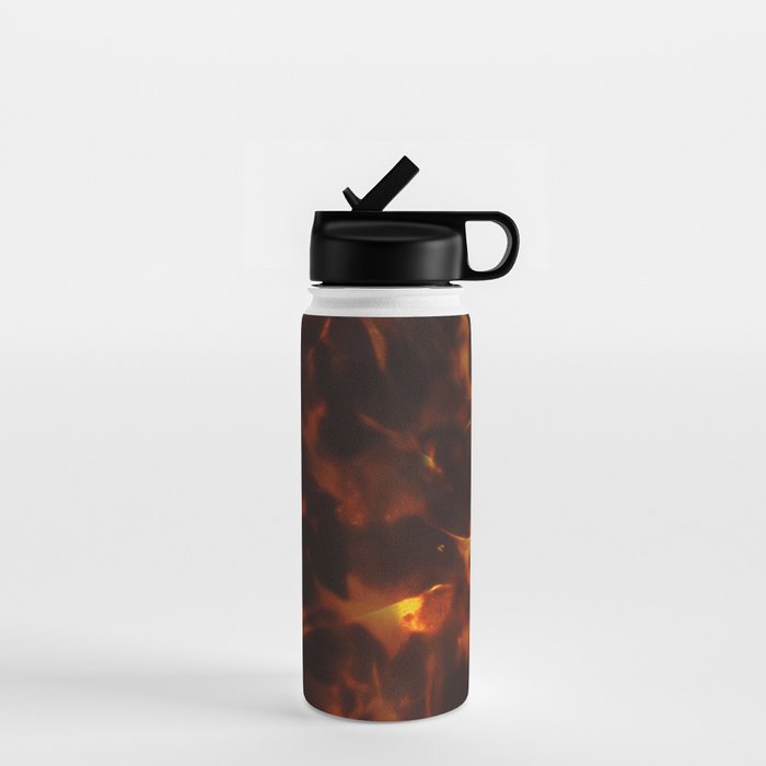 Dark Amber Tortoiseshell Print Pattern Water Bottle Gallery Image 1