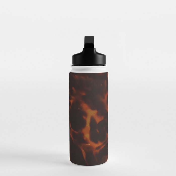 Dark Amber Tortoiseshell Print Pattern Water Bottle Gallery Image 3