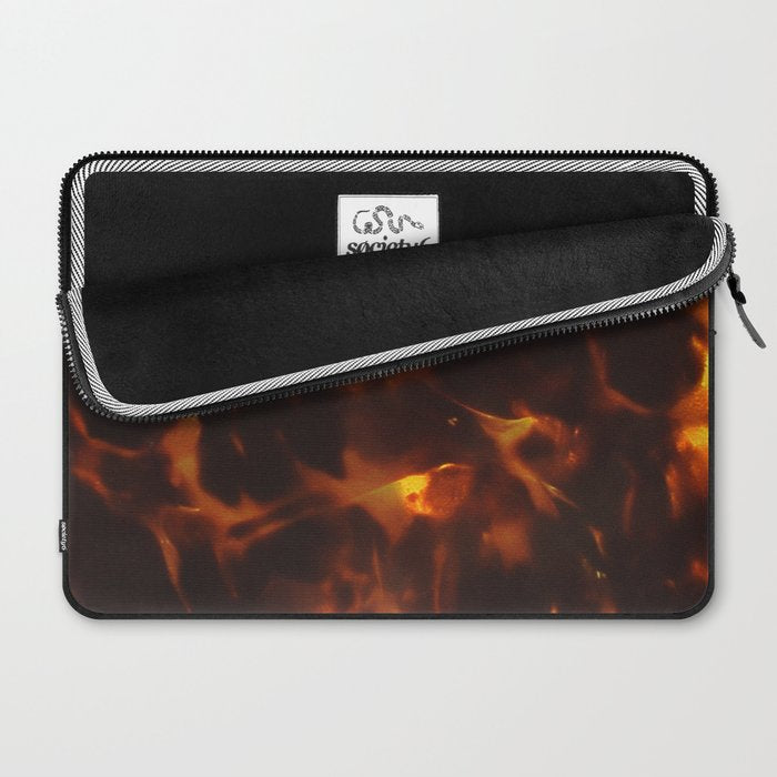Dark Amber Tortoiseshell Print Pattern Laptop Sleeve Gallery Image 2
