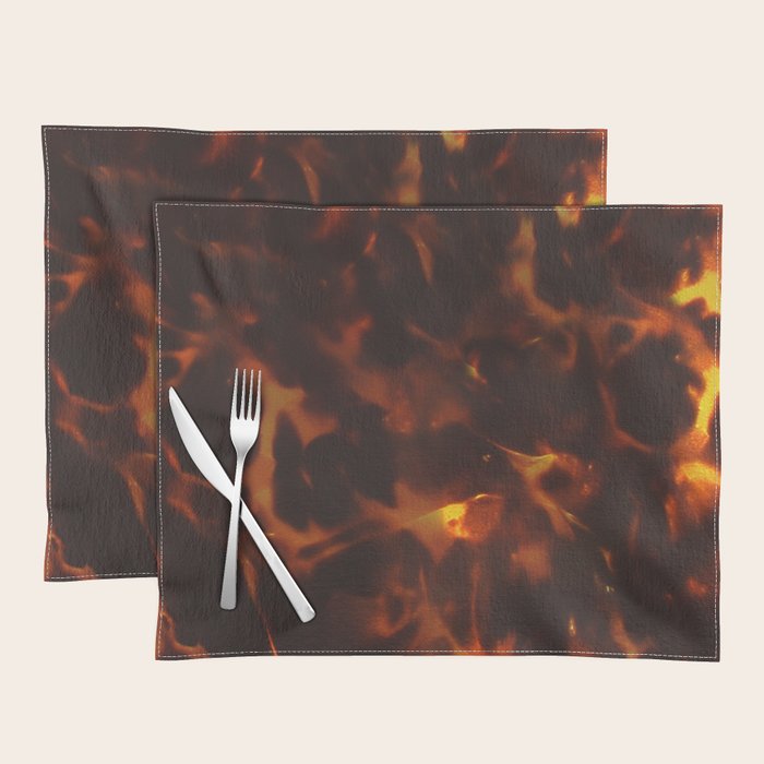 Dark Amber Tortoiseshell Print Pattern Placemat Gallery Image 1