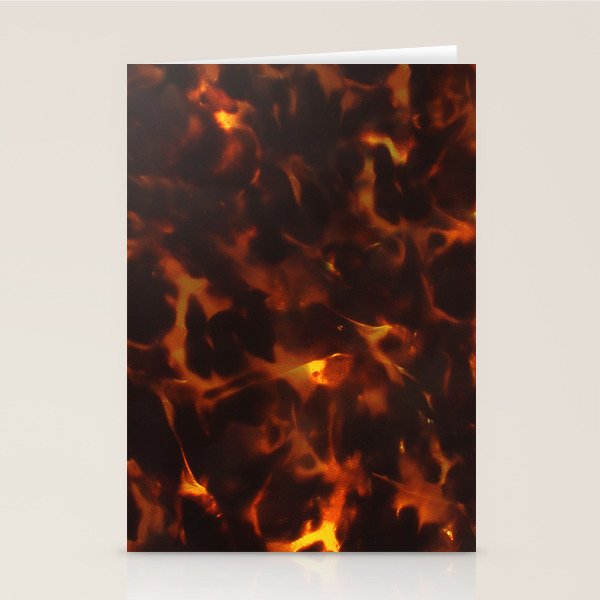 Dark Amber Tortoiseshell Print Pattern Stationery Card Gallery Image 2