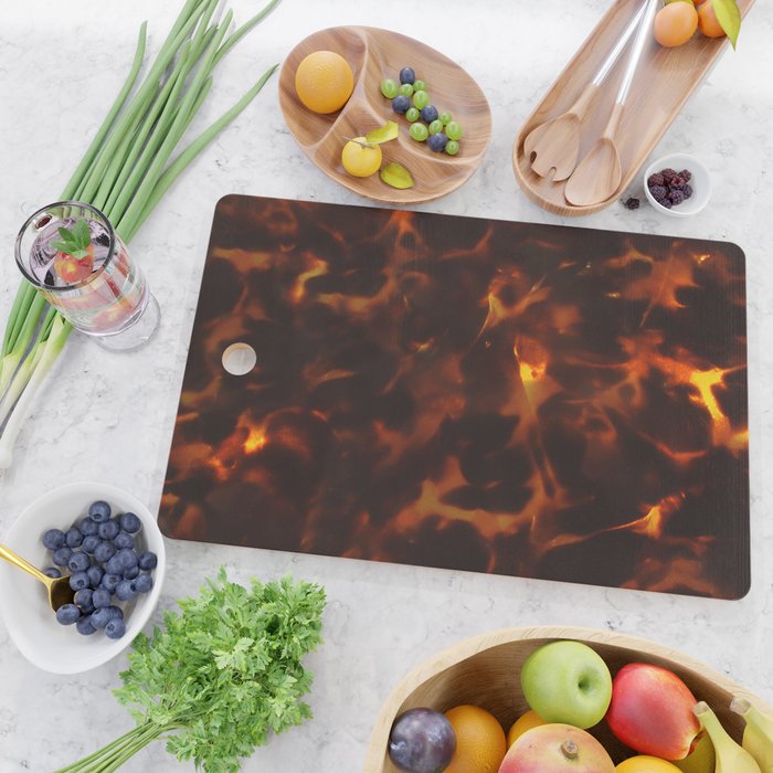 Dark Amber Tortoiseshell Print Pattern Cutting Board Gallery Image 2