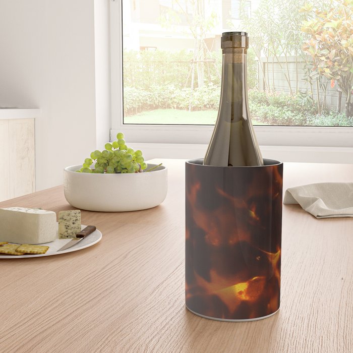 Dark Amber Tortoiseshell Print Pattern Wine Chiller Gallery Image 4