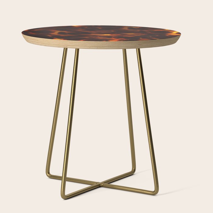 Dark Amber Tortoiseshell Print Pattern Side Table Gallery Image 1