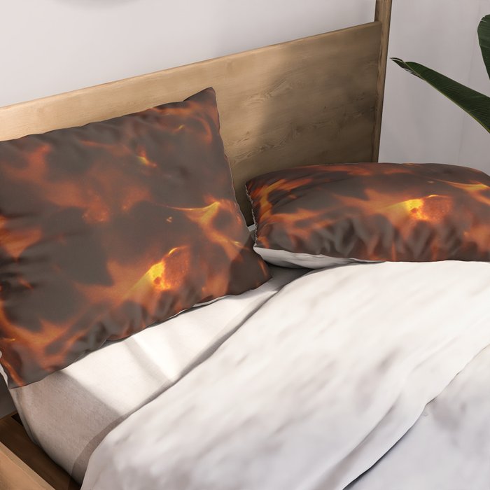 Dark Amber Tortoiseshell Print Pattern Pillow Sham Gallery Image 2