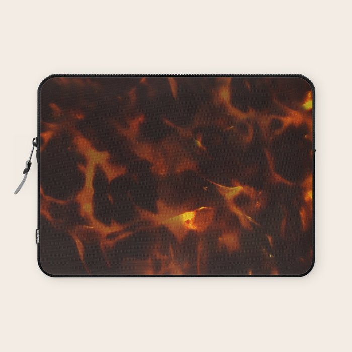 Dark Amber Tortoiseshell Print Pattern Laptop Sleeve Gallery Image 1
