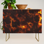 Dark Amber Tortoiseshell Print Pattern Credenza Gallery Image 1
