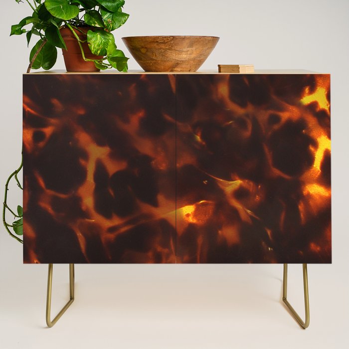 Dark Amber Tortoiseshell Print Pattern Credenza Gallery Image 1