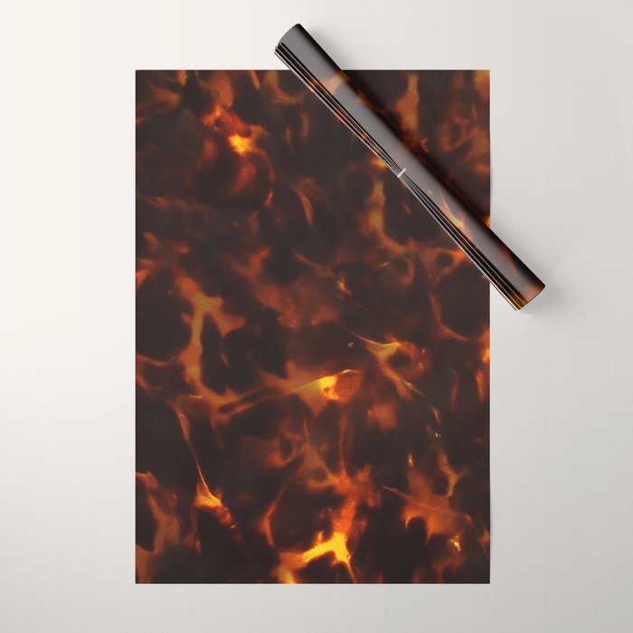 Dark Amber Tortoiseshell Print Pattern Wrapping Paper Gallery Image 1