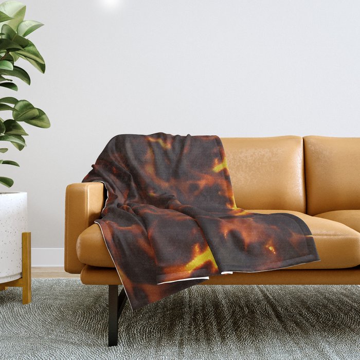 Dark Amber Tortoiseshell Print Pattern Throw Blanket Gallery Image 1