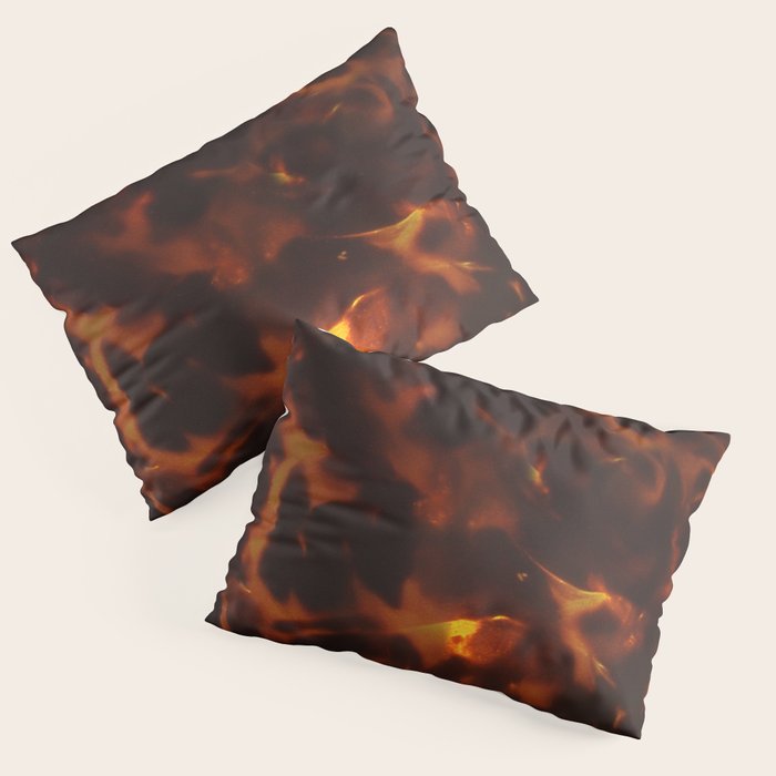 Dark Amber Tortoiseshell Print Pattern Pillow Sham Gallery Image 1